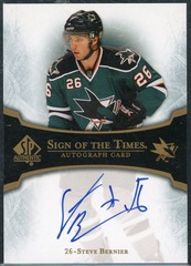 2007-08 SP Authentic Sign of the Times #ST-BE Steve Bernier Auto Sharks